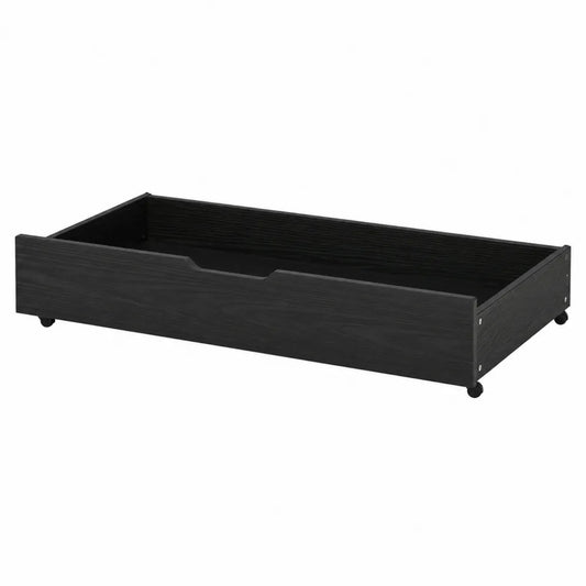 Cassettone contenitore sotto letto in legno ingegnerizzato MDF colore nero con ruote 190 x 90 x 20 cm
